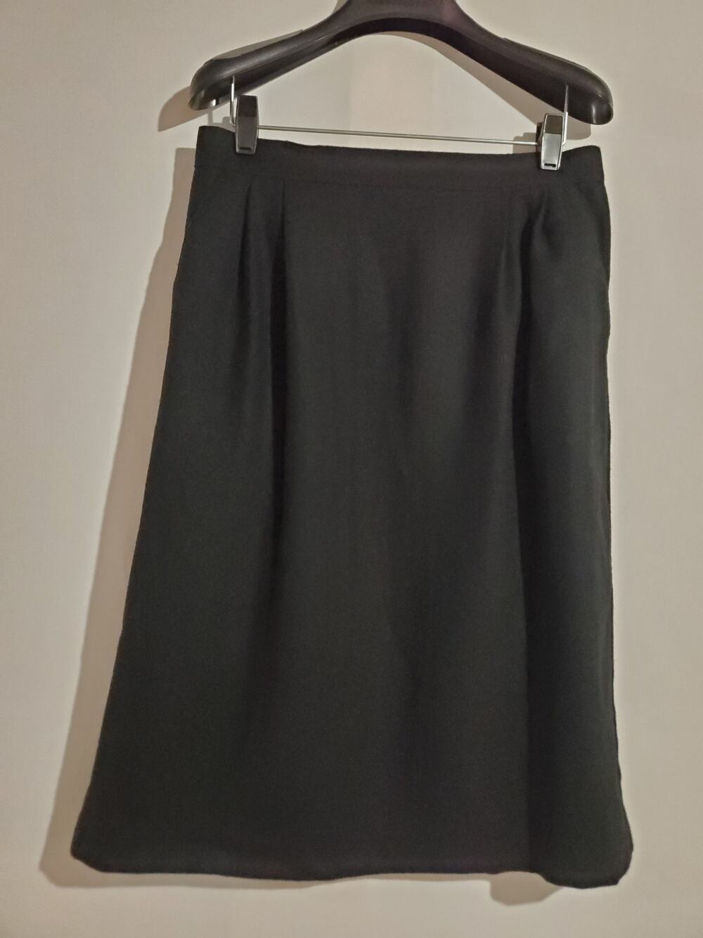 Vtg BFA Classics 100% Wool Pencil Midi Skirt Size 12P Black Career Neutral Work